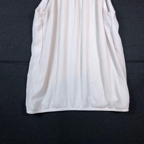 Express Womens Blouse Champagne Bejeweled High Neck Flowy Sleeveless Small - Picture 3 of 12